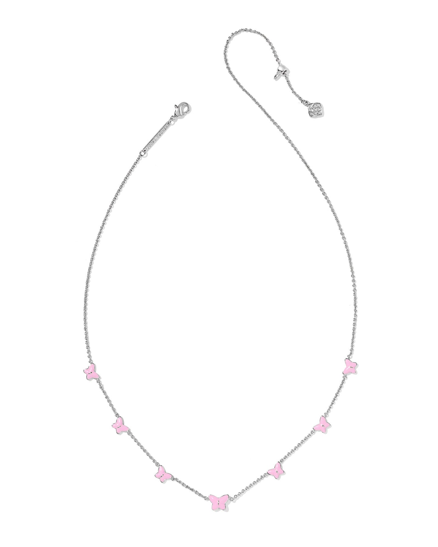Lillia Butterfly Silver Enamel Strand Necklace