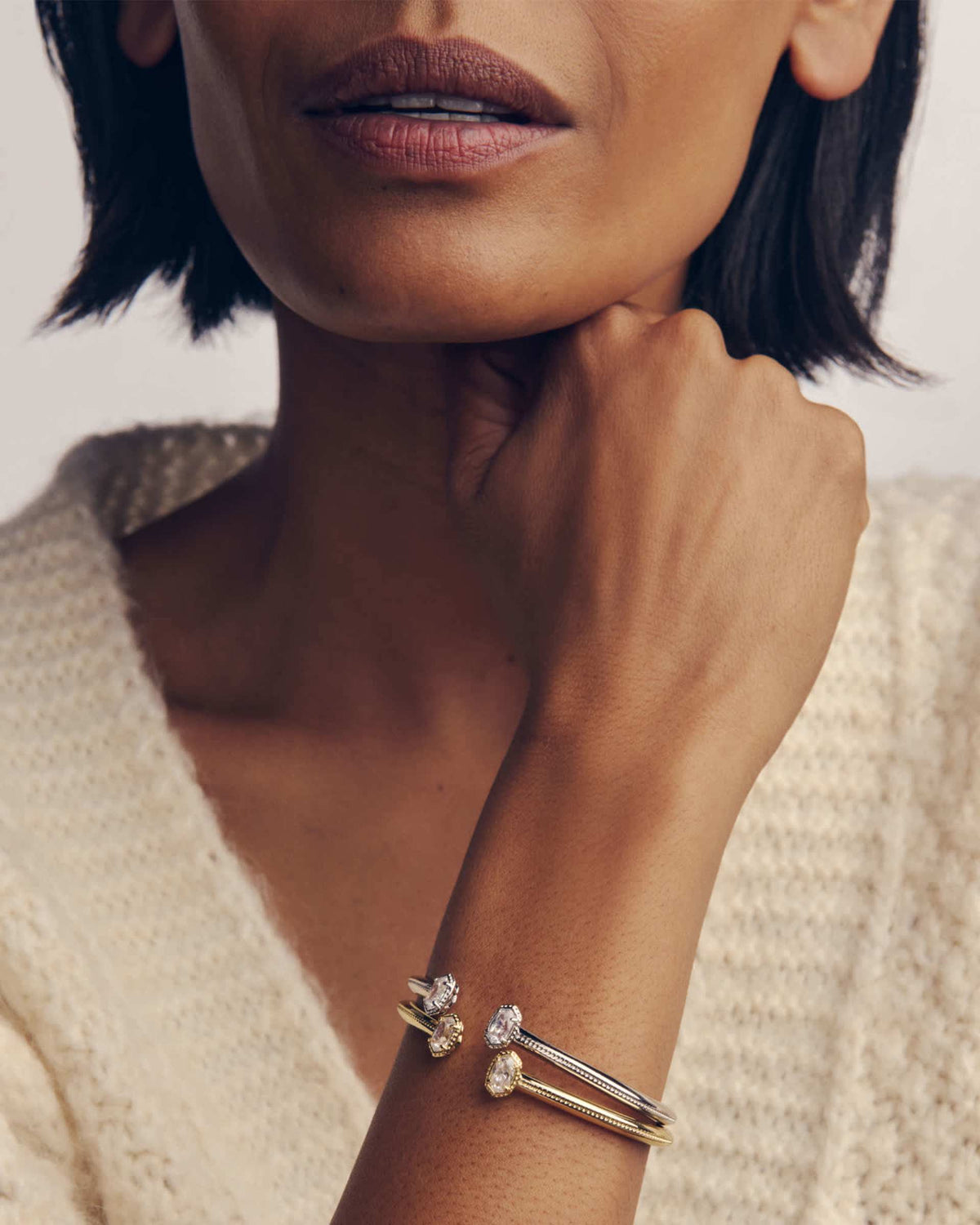 Mini Elton Luxe Silver Cuff Bracelet