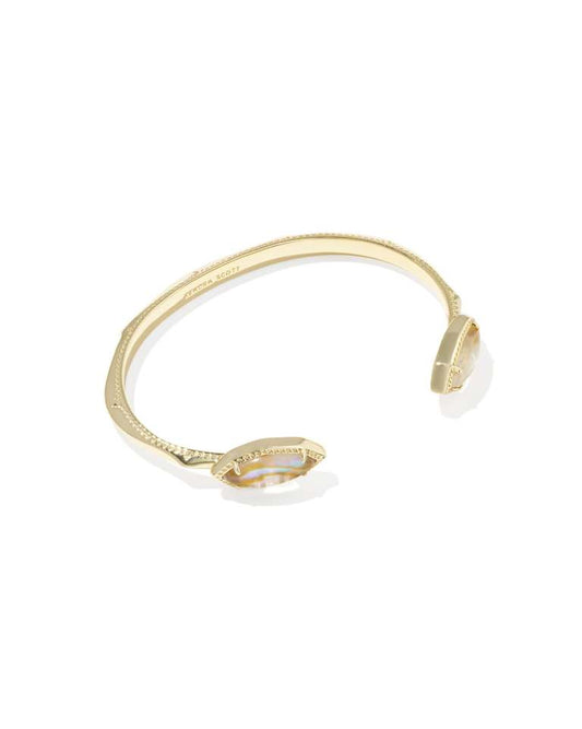 Ophelia Gold Cuff Bracelet in Iridescent Abalone