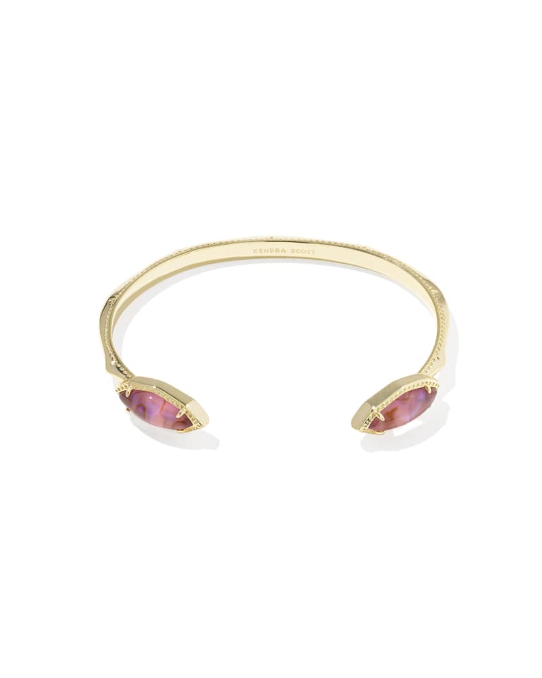 Ophelia Gold Cuff Bracelet in Light Mauve Illusion