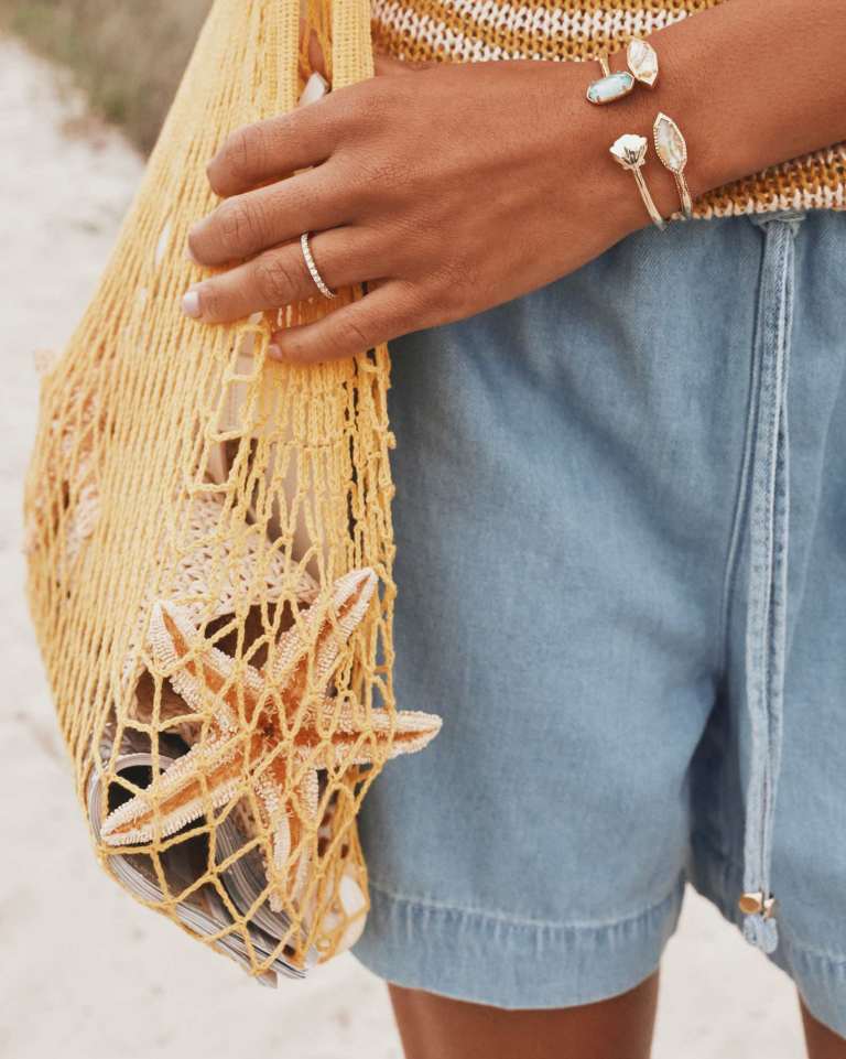 Ophelia Gold Cuff Bracelet in Iridescent Abalone