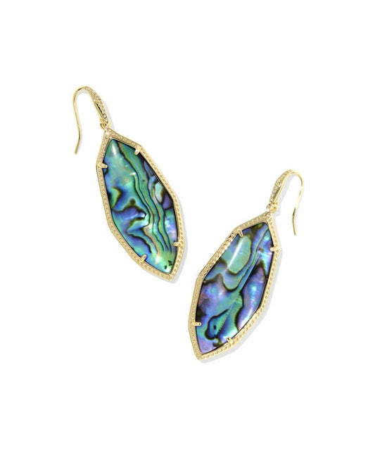 Ophelia Gold Drop Earrings in Abalone Shell