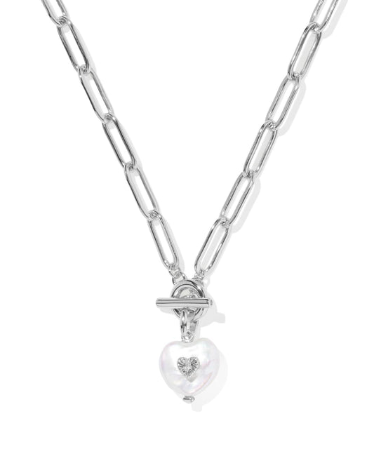 Sasha Heart Silver Link and Chain Necklace