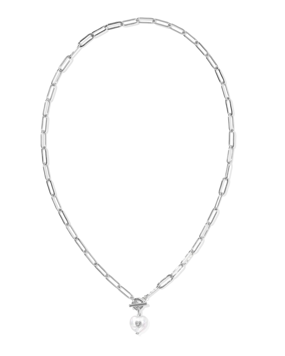 Sasha Heart Silver Link and Chain Necklace