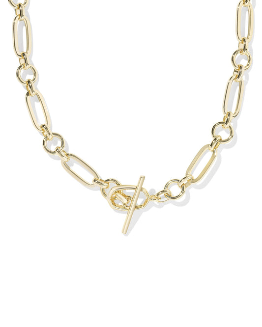 Sylvia Gold Metal Link and Chain Necklace