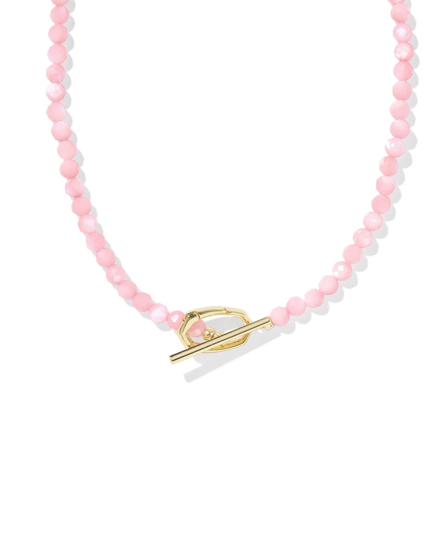 Sylvia Gold Strand Necklace in Pink Chalcedony