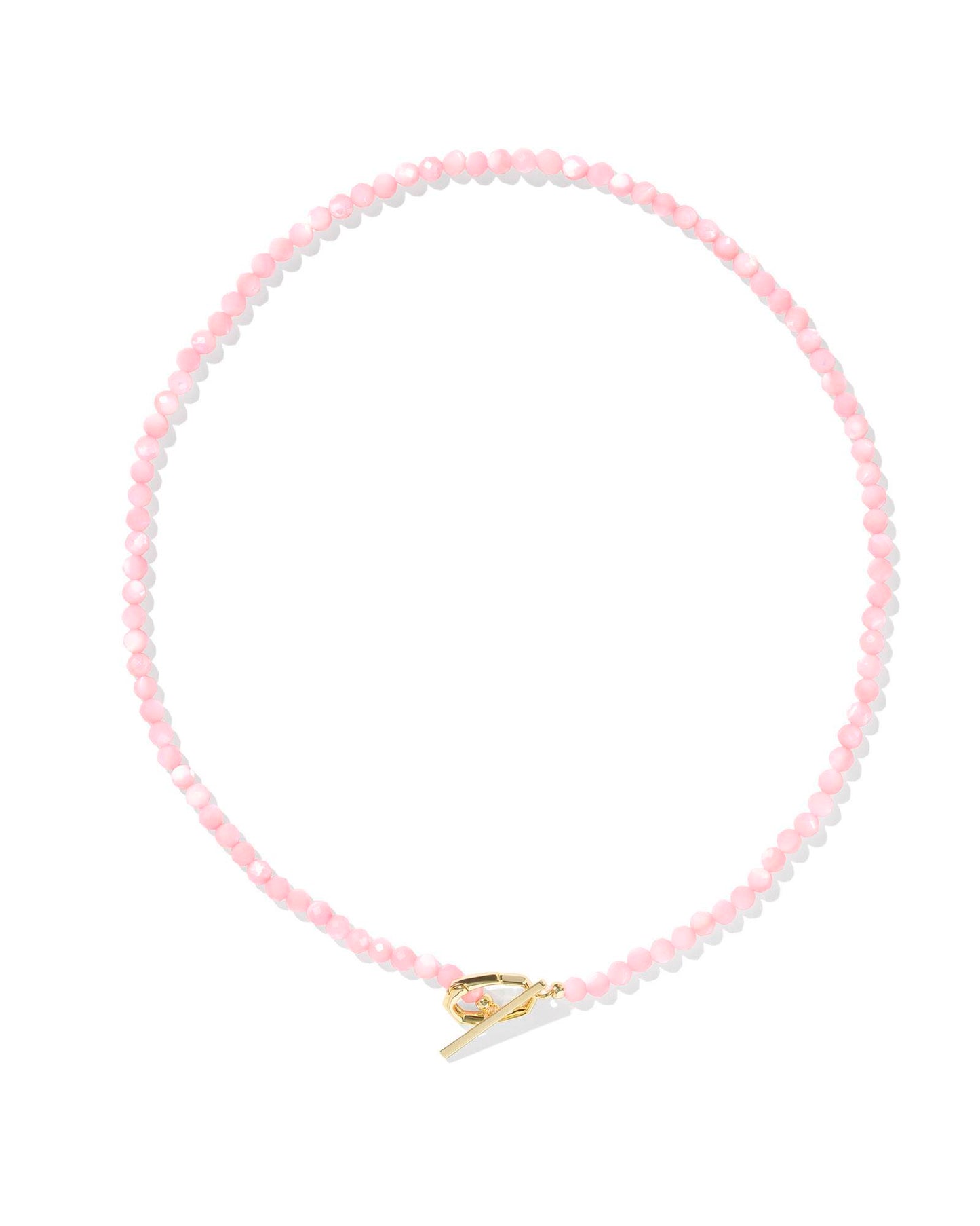 Sylvia Gold Strand Necklace in Pink Chalcedony
