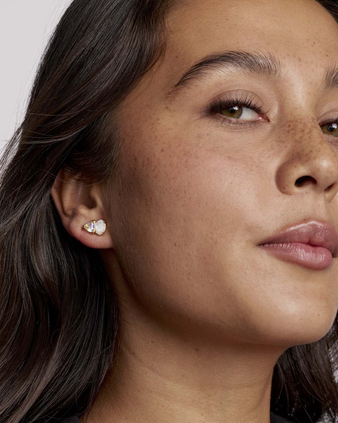 Tatum Gold Stud Earrings in Neutral Mix