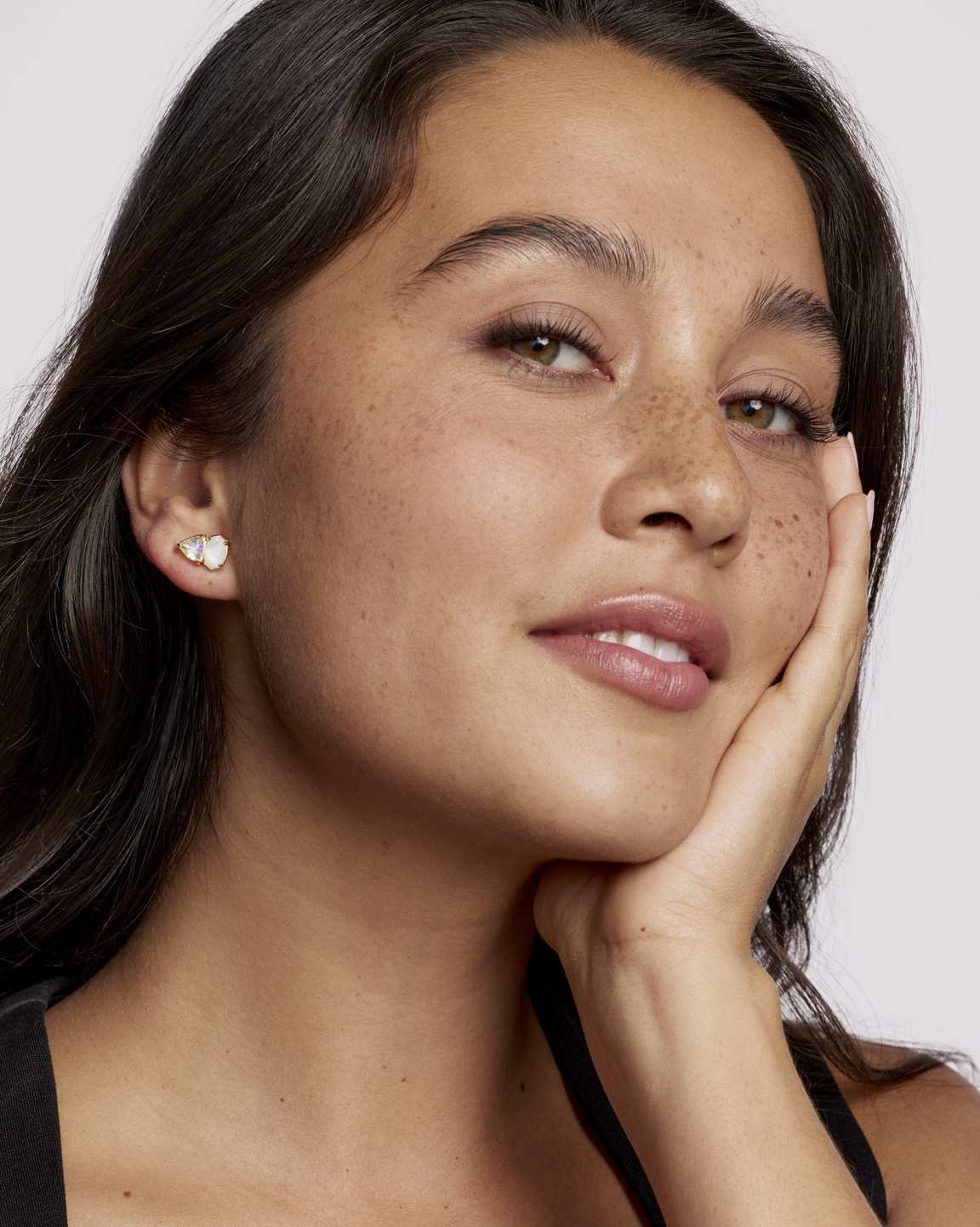 Tatum Gold Stud Earrings in Neutral Mix