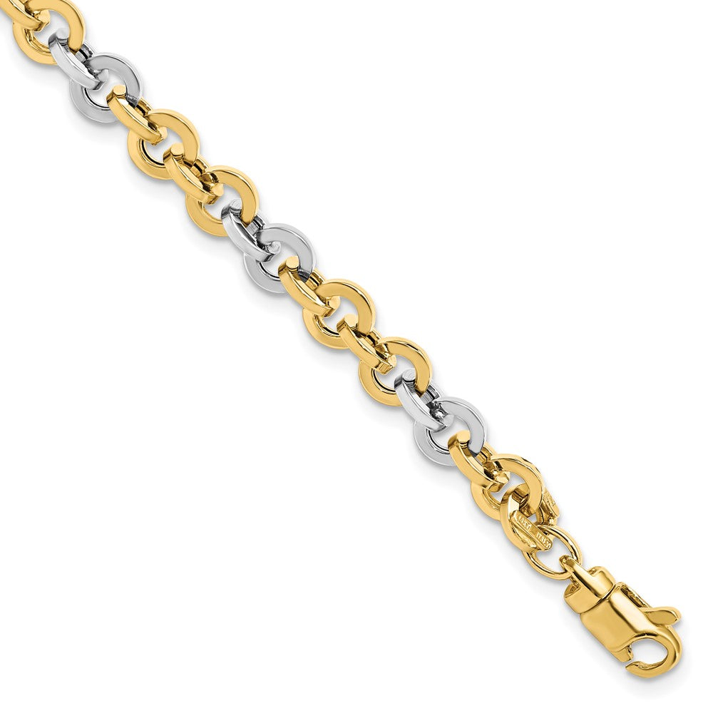 Leslie's 14K Two-tone Polished Link Bracelet