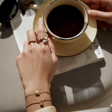 Gold Pearl Pave Bracelet