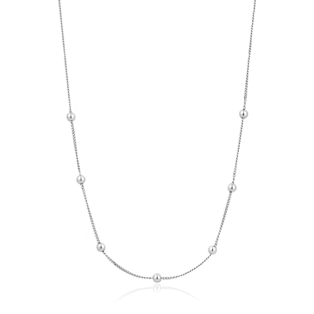 Silver Modern Beaded Necklace