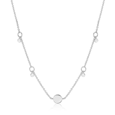 Silver Geometry Drop Discs Necklace