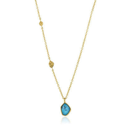 Turquoise Pendant Gold Necklace