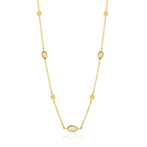 Opal Colour Gold Necklace