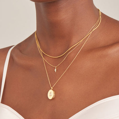 Gold Sparkle Locket Pendant Necklace