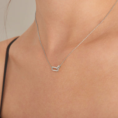 Silver Glam Interlock Necklace