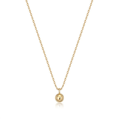 Gold Orb Drop Pendant Necklace