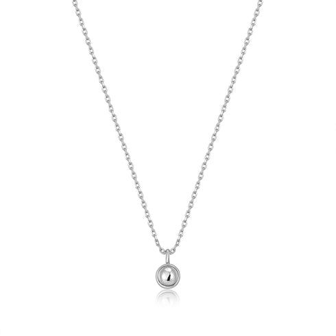 Silver Orb Drop Pendant Necklace