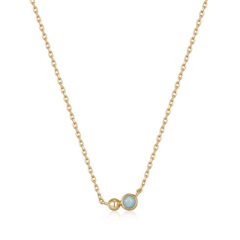 Gold Orb Amazonite Pendant Necklace