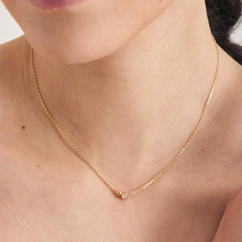 Gold Orb Rose Quartz Pendant Necklace