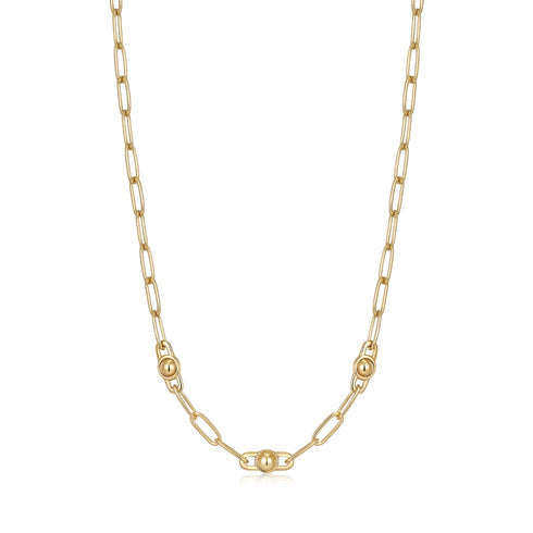 Gold Orb Link Chunky Chain Necklace