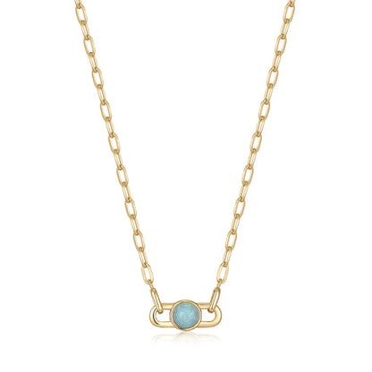 Gold Orb Amazonite Link Necklace