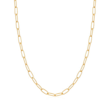 Gold Link Charm Chain Necklace