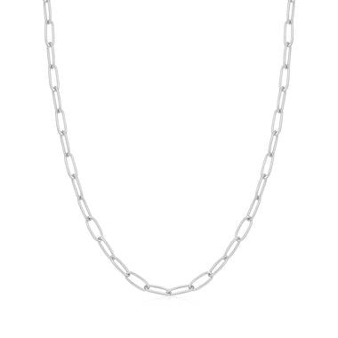 Silver Link Charm Chain Necklace