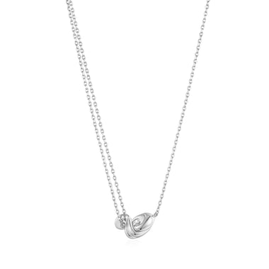 Silver Twisted Wave Mini Pendant Necklace