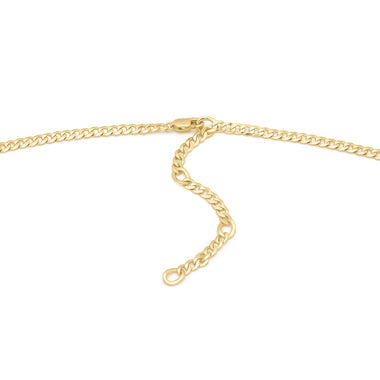 Gold Curb Chain Charm Connector Necklace