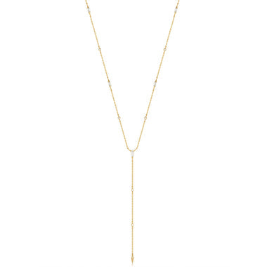 Gold Sparkle Point Y Necklace