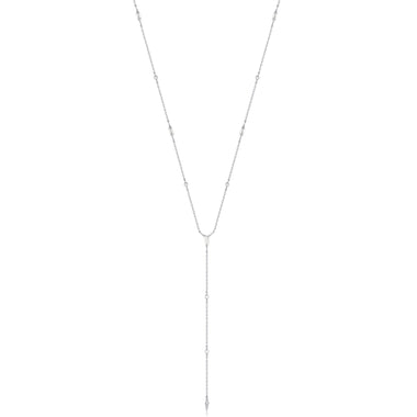 Silver Sparkle Point Y Necklace