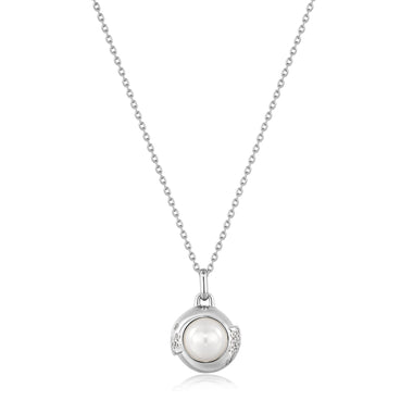 Silver Pearl Sphere Pendant Necklace