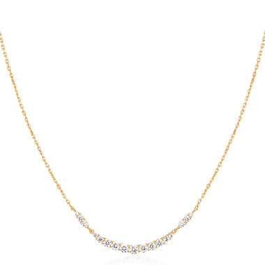 Gold Arc Pavé Necklace