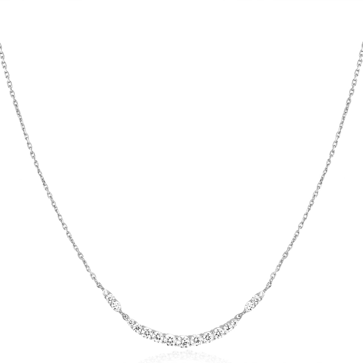 Silver Arc Pav¨¦ Necklace