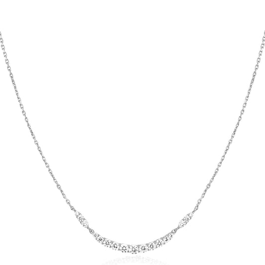 Silver Arc Pav¨¦ Necklace