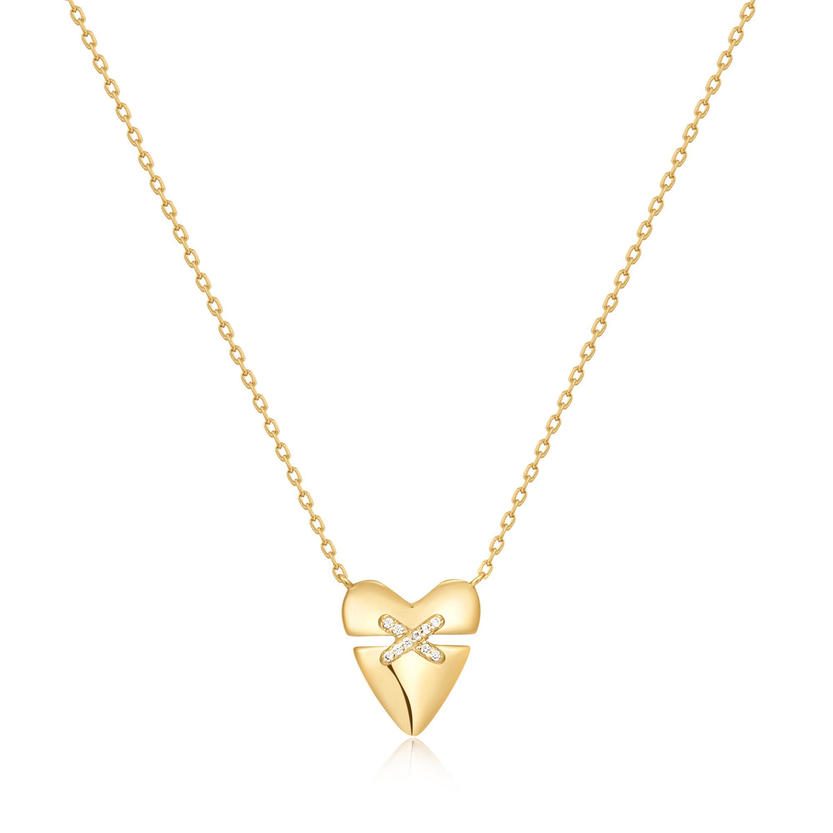 Gold Heart Kiss Pav¨¦ Necklace