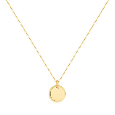 Gold Disc Pendant Necklace