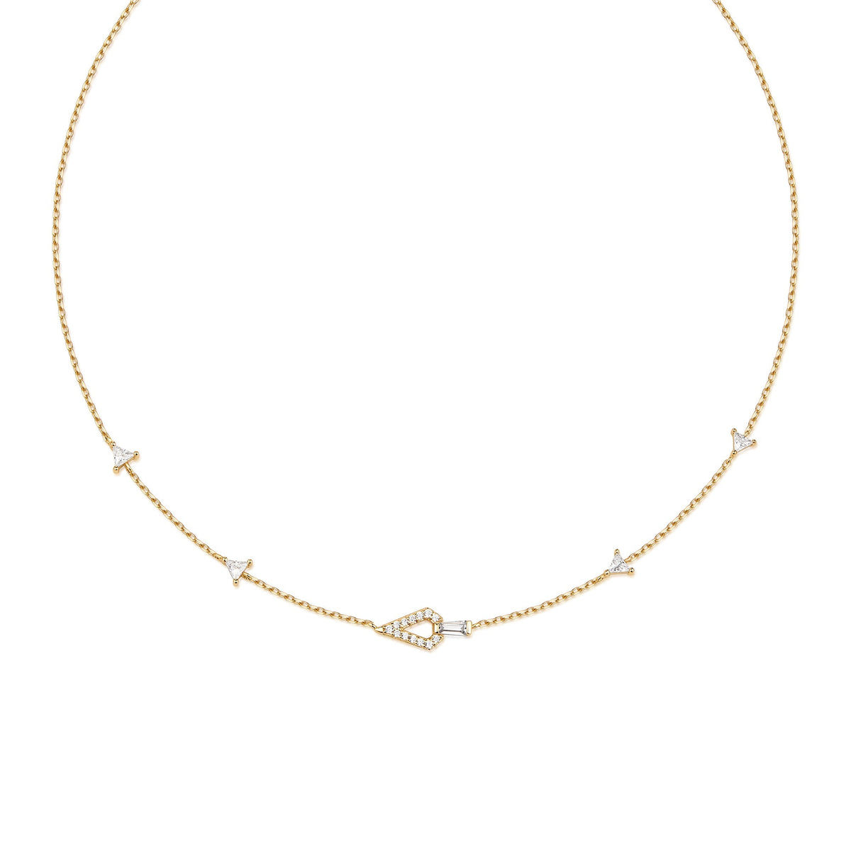 Gold Geometric Satellite Necklace