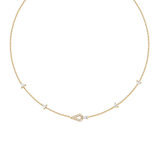 Gold Geometric Satellite Necklace