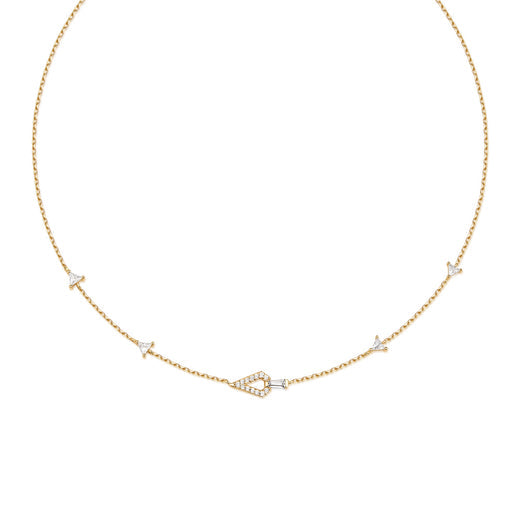 Gold Geometric Satellite Necklace