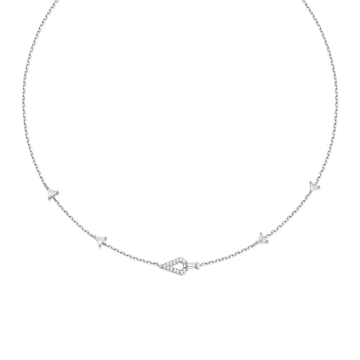 Silver Geometric Satellite Necklace