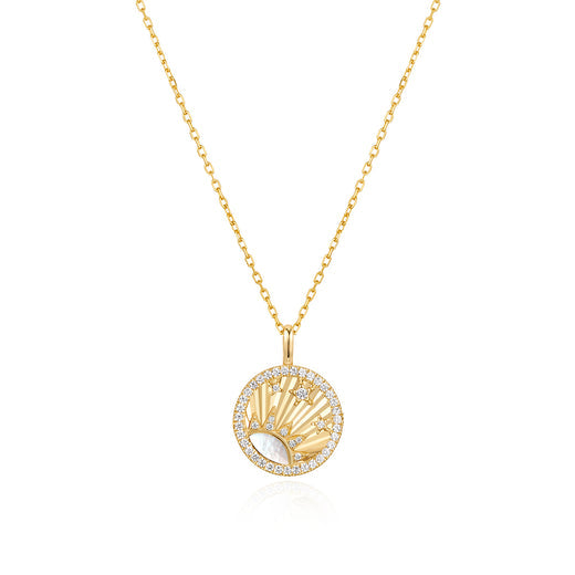 Gold Shiny Sun Star Necklace