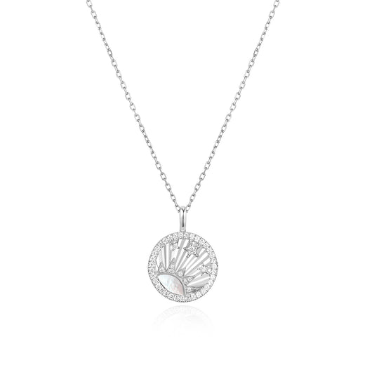 Silver Shiny Sun Star Necklace