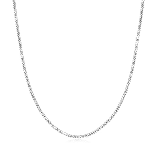 Silver Shiny Curb Necklace
