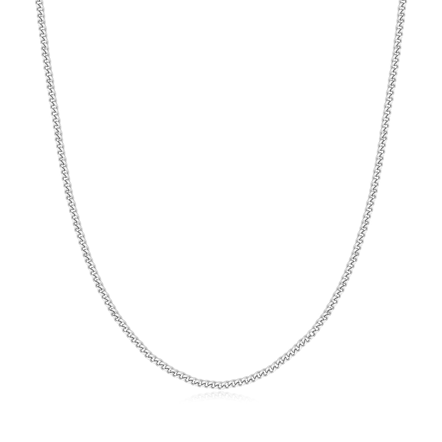 Silver Shiny Curb Necklace