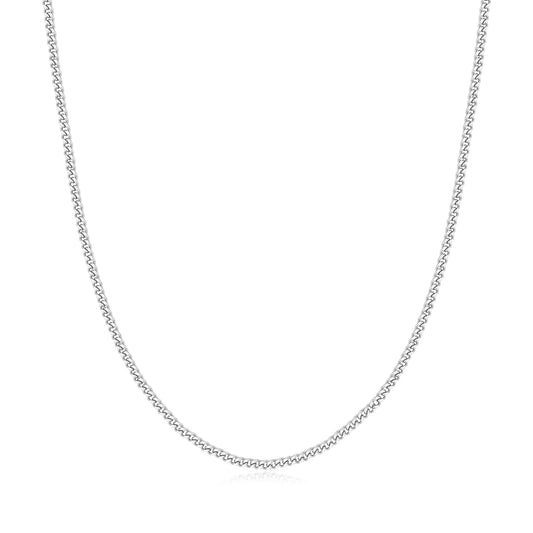 Silver Shiny Curb Necklace