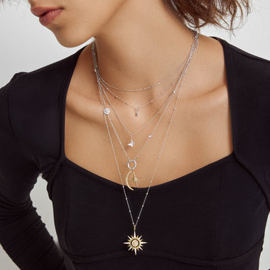 Silver Round Beaded Bezel Set Charm