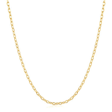 Gold Rectangle Link Chain Necklace